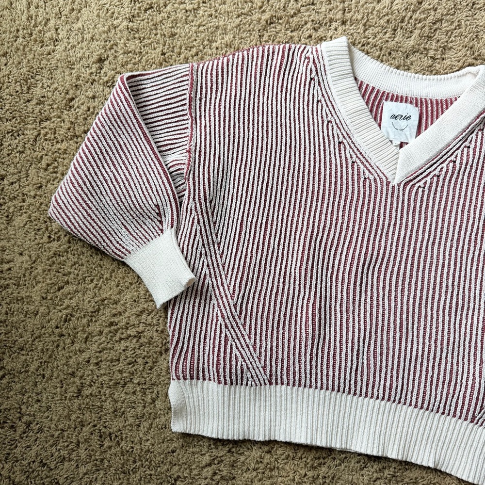 Women’s Aerie Beyond Chenille V-Neck Sweater Size Medium - Picture 2 of 7